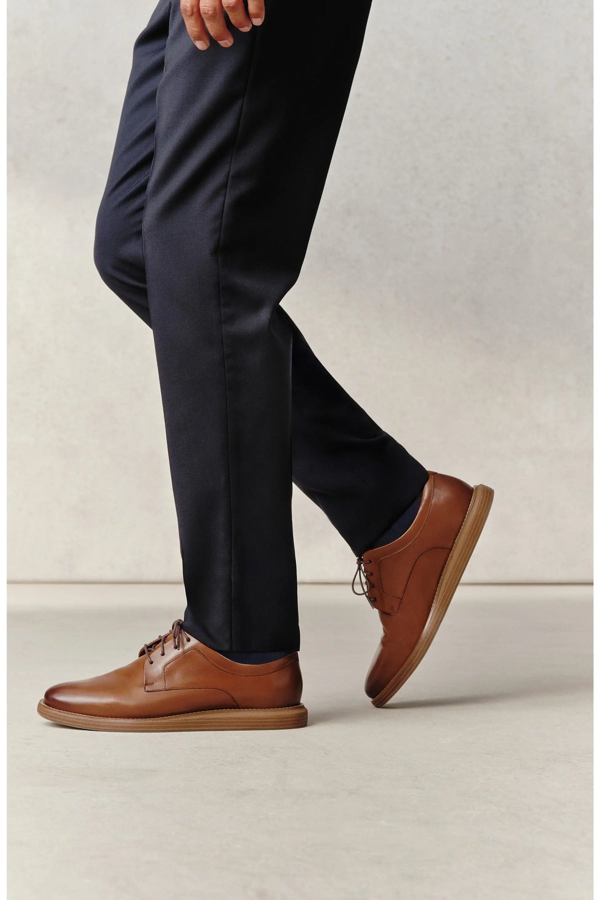 Wzrik Men's Grand Neoclassic Plain Toe Derby Shoes