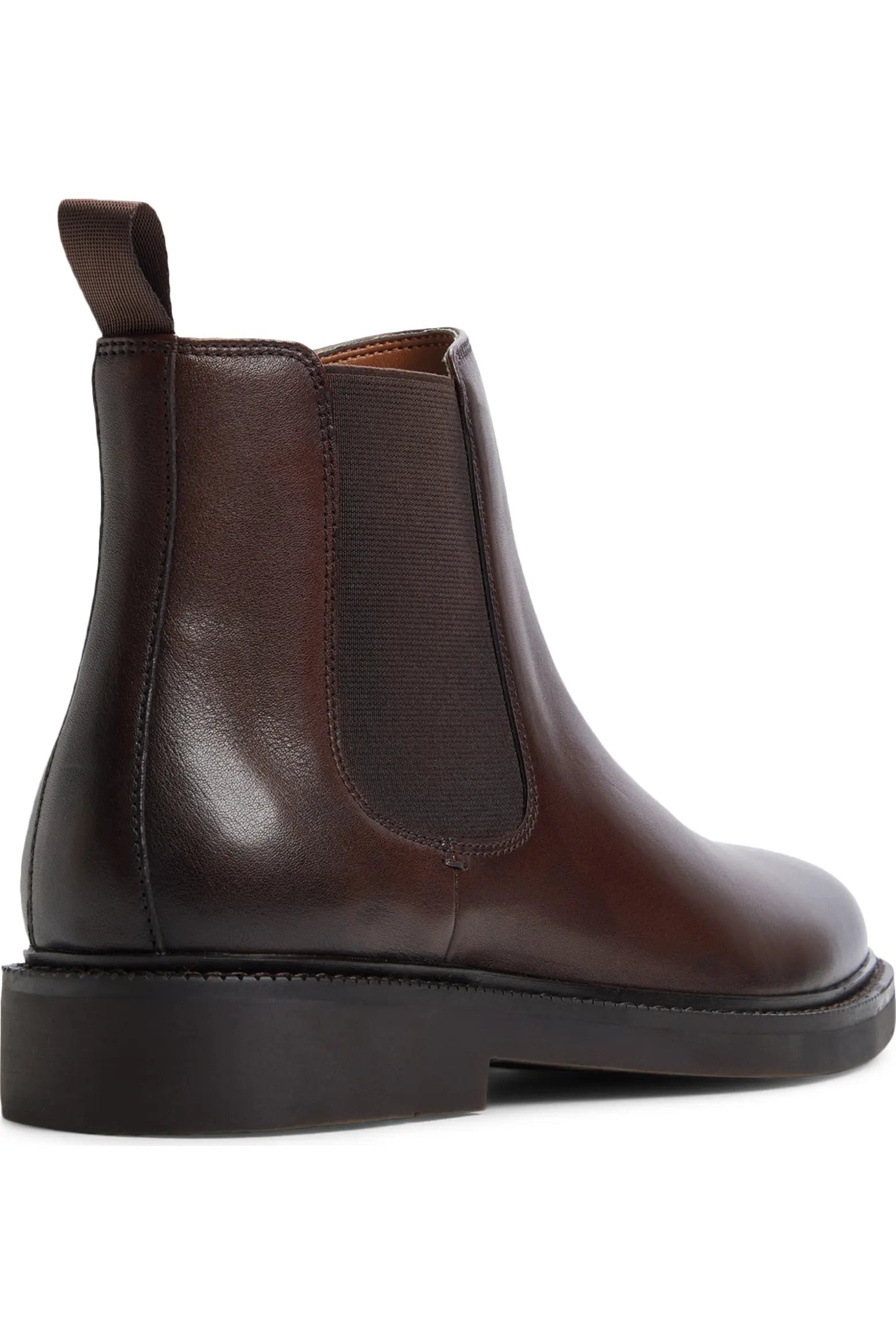 Wzrik Milano Leather Chelsea Boots for Men – Dark Brown, Pull-On, Round Toe
