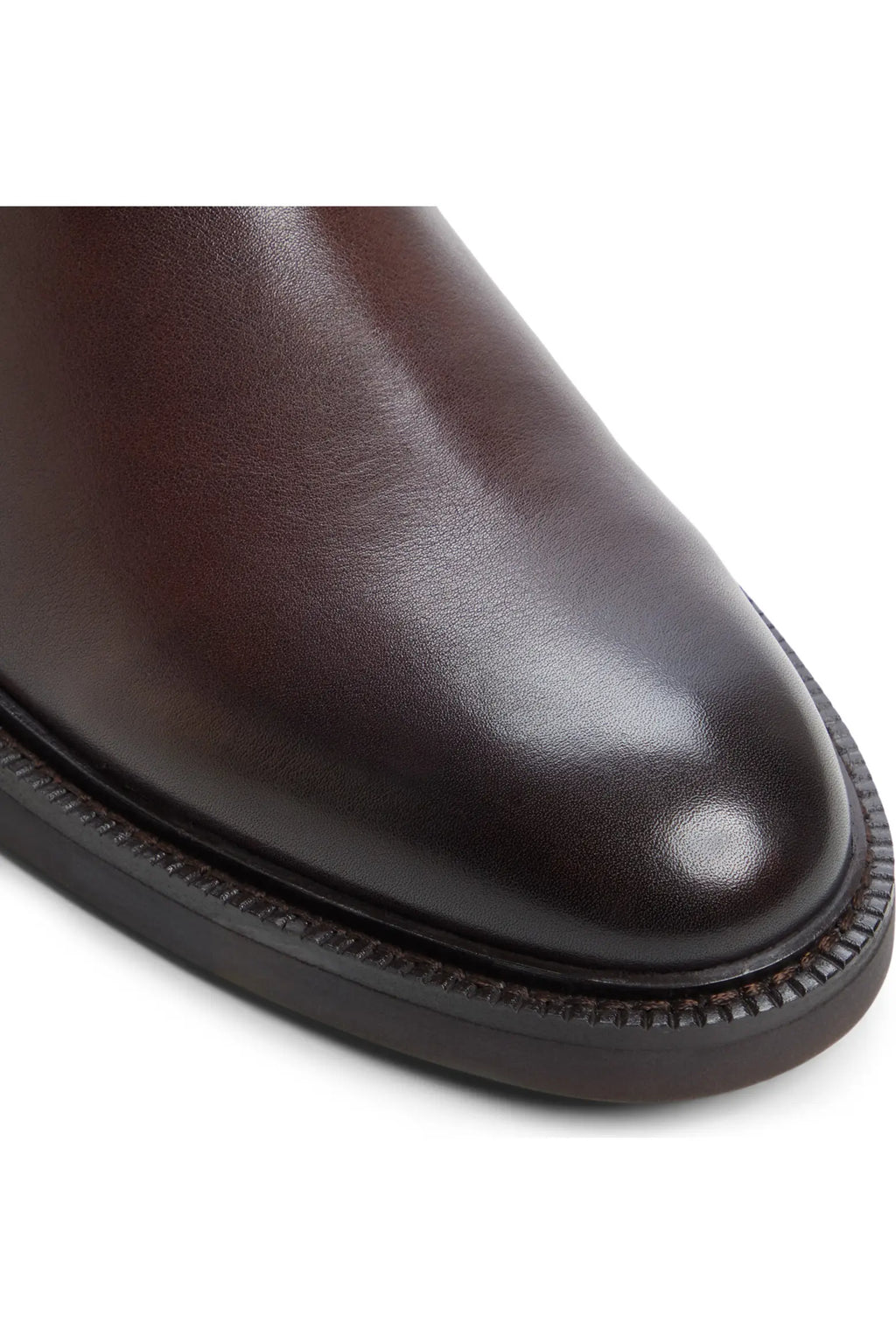 Wzrik Milano Leather Chelsea Boots for Men – Dark Brown, Pull-On, Round Toe