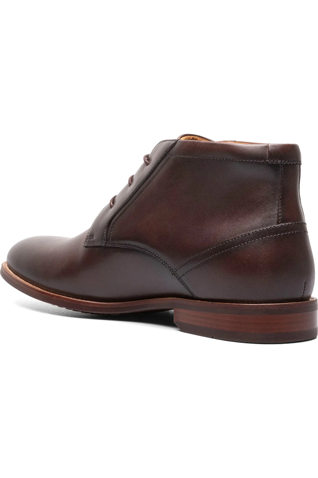Wzrik Milano Leather Chukka Boots for Men – Cognac, Lace-Up, Plain Toe