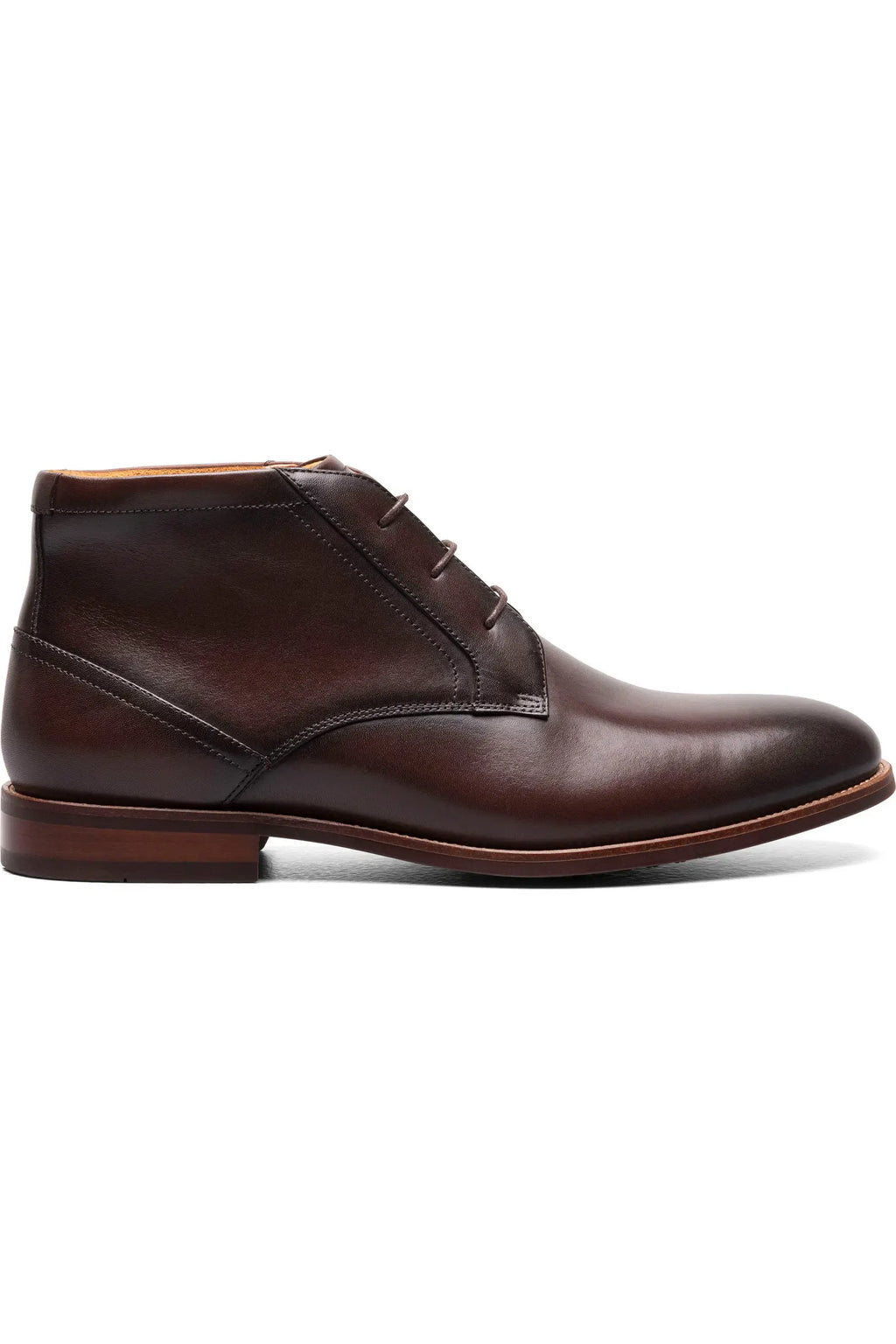 Wzrik Milano Leather Chukka Boots for Men – Cognac, Lace-Up, Plain Toe