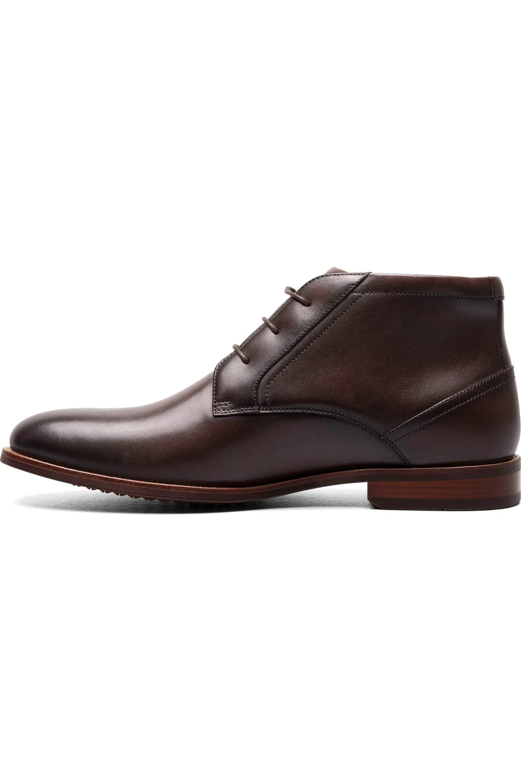 Wzrik Milano Leather Chukka Boots for Men – Cognac, Lace-Up, Plain Toe