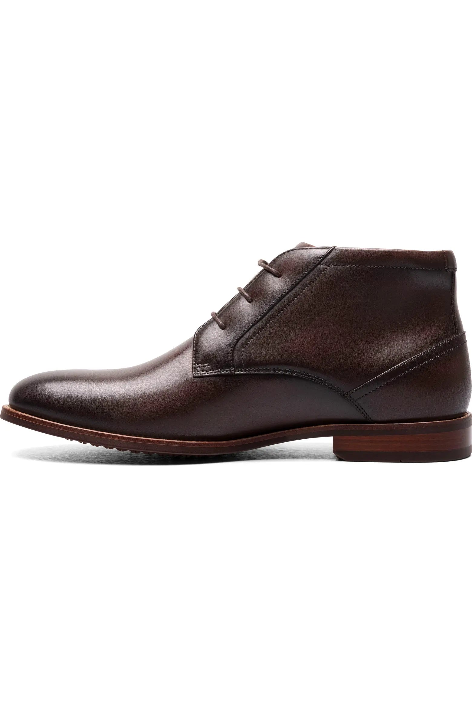 Wzrik Milano Leather Chukka Boots for Men – Cognac, Lace-Up, Plain Toe