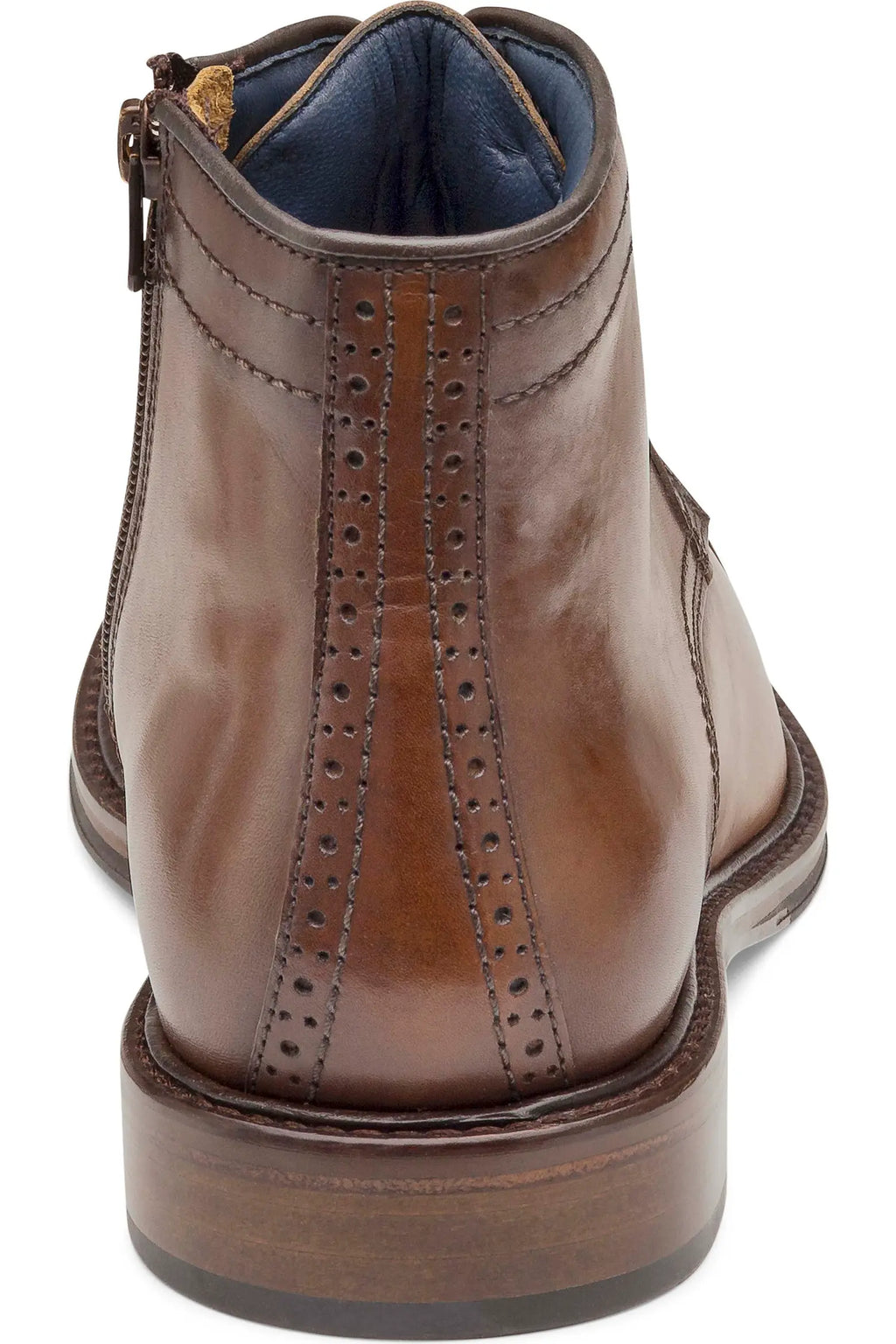 Wzrik Raleigh Leather Cap Toe Boots for Men – Tan, Lace-Up