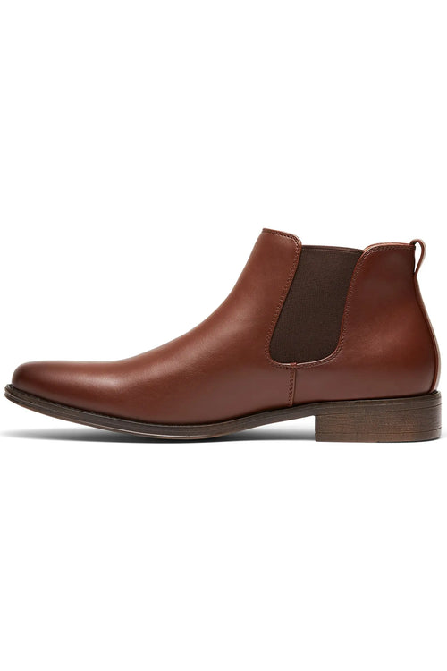 Wzrik Canterbury Chelsea Dress Boots for Men – Black, Slip-On, Round Toe