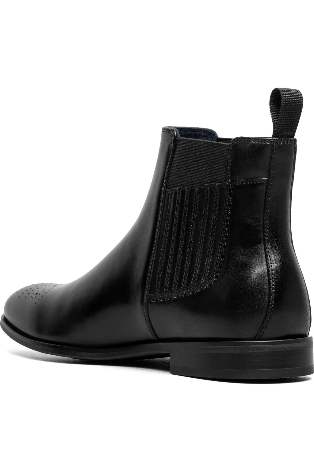 Wzrik Bradley Leather Chelsea Boots for Men – Black, Slip-On, Round Toe