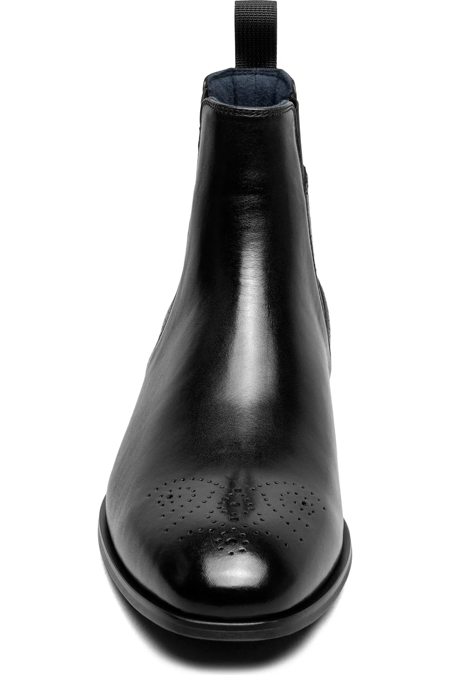 Wzrik Bradley Leather Chelsea Boots for Men – Black, Slip-On, Round Toe