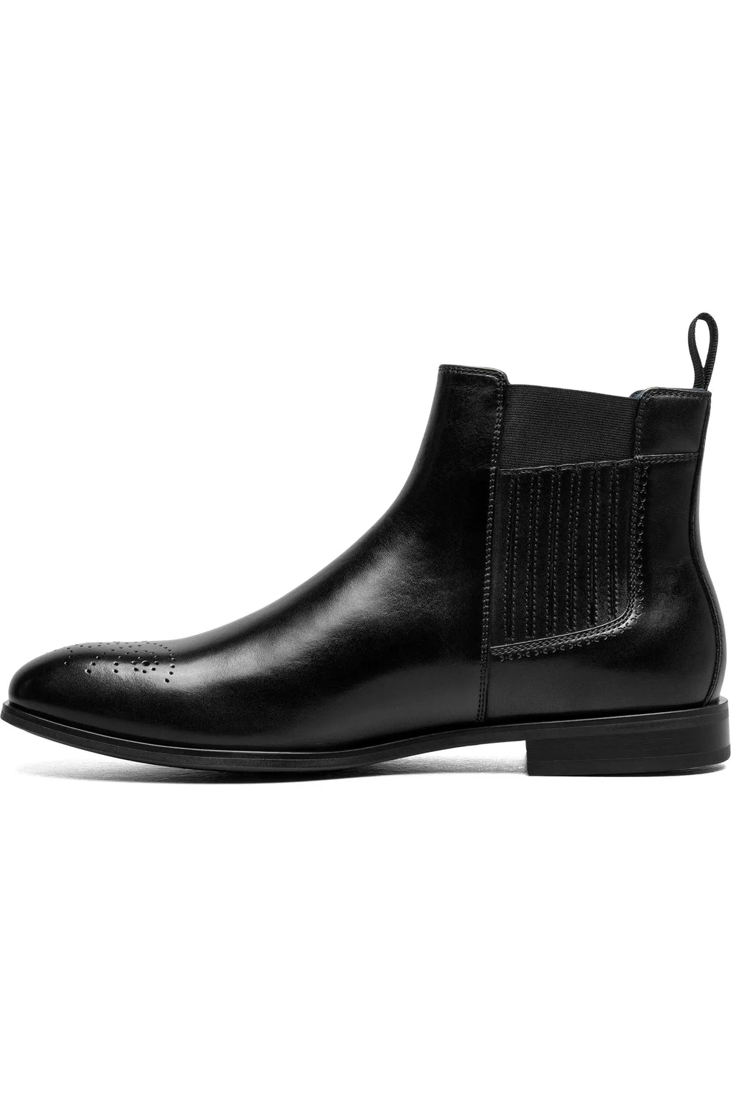 Wzrik Bradley Leather Chelsea Boots for Men – Black, Slip-On, Round Toe